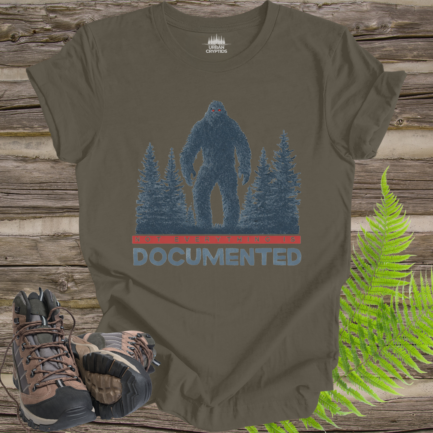 “Not Everything Is Documented” Bigfoot T-Shirt – Cryptid Warning Statement Tee