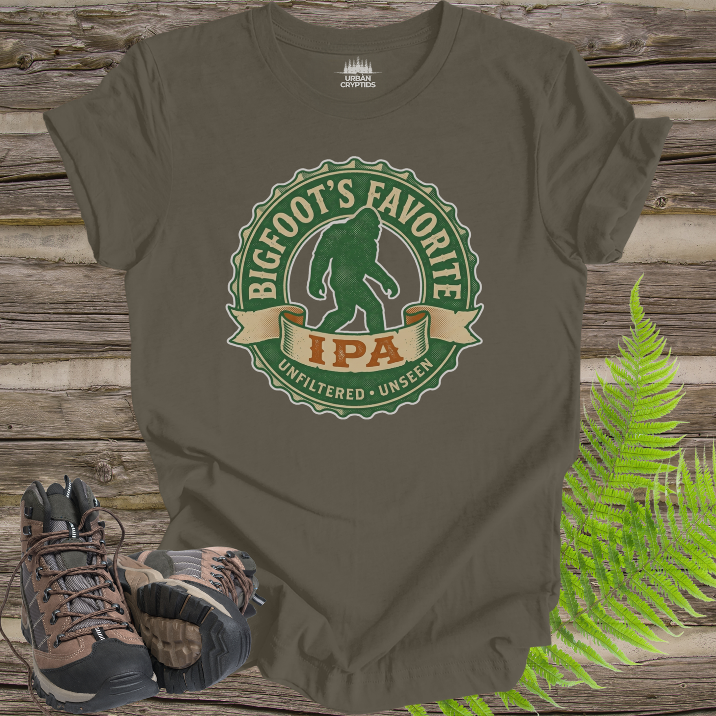 Bigfoot’s Favorite IPA Shirt – Funny Sasquatch Beer T-Shirt, Craft Beer Lover Gift, Cryptid Brewery Tee