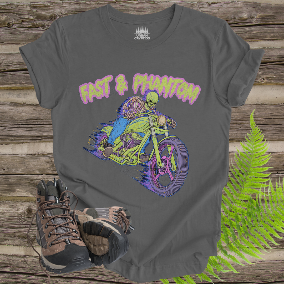 Fast & Phantom Ghost Rider T-Shirt – Paranormal Cryptid Biker Tee