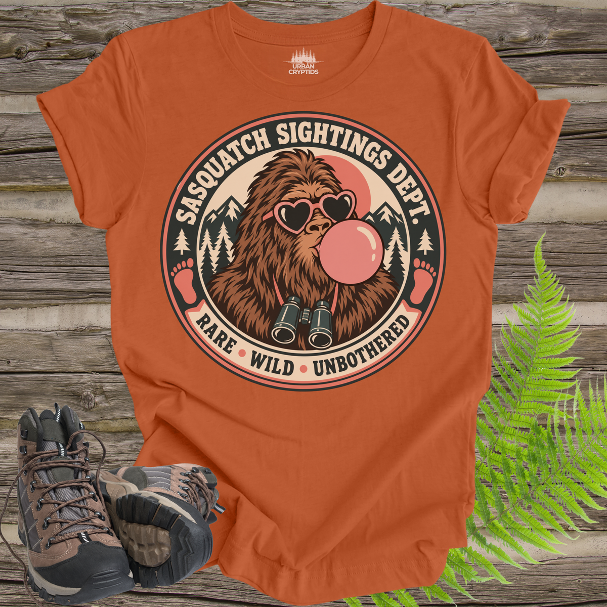 Sasquatch Sightings Department T-Shirt – Funny Bubblegum Bigfoot Graphic Tee