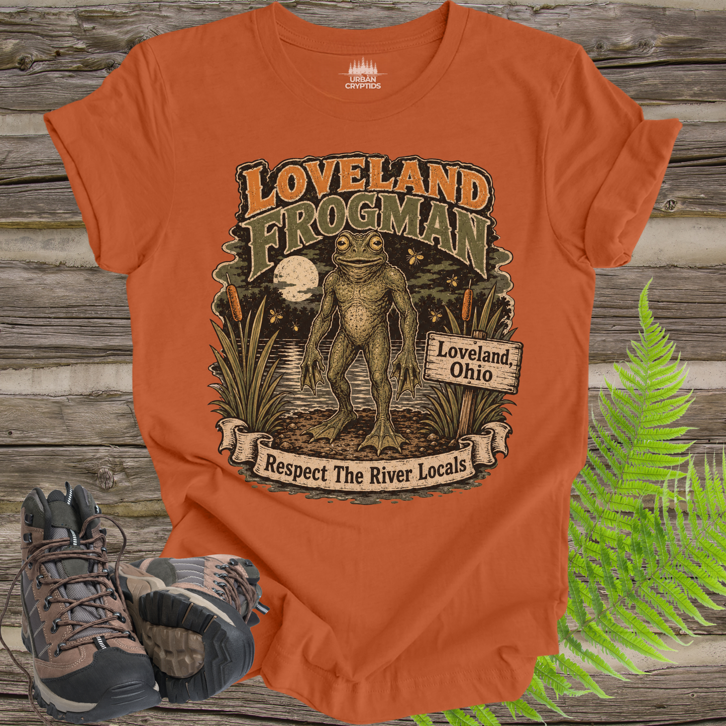 Loveland Frogman T-Shirt – Respect the River Locals Ohio Cryptid Tee