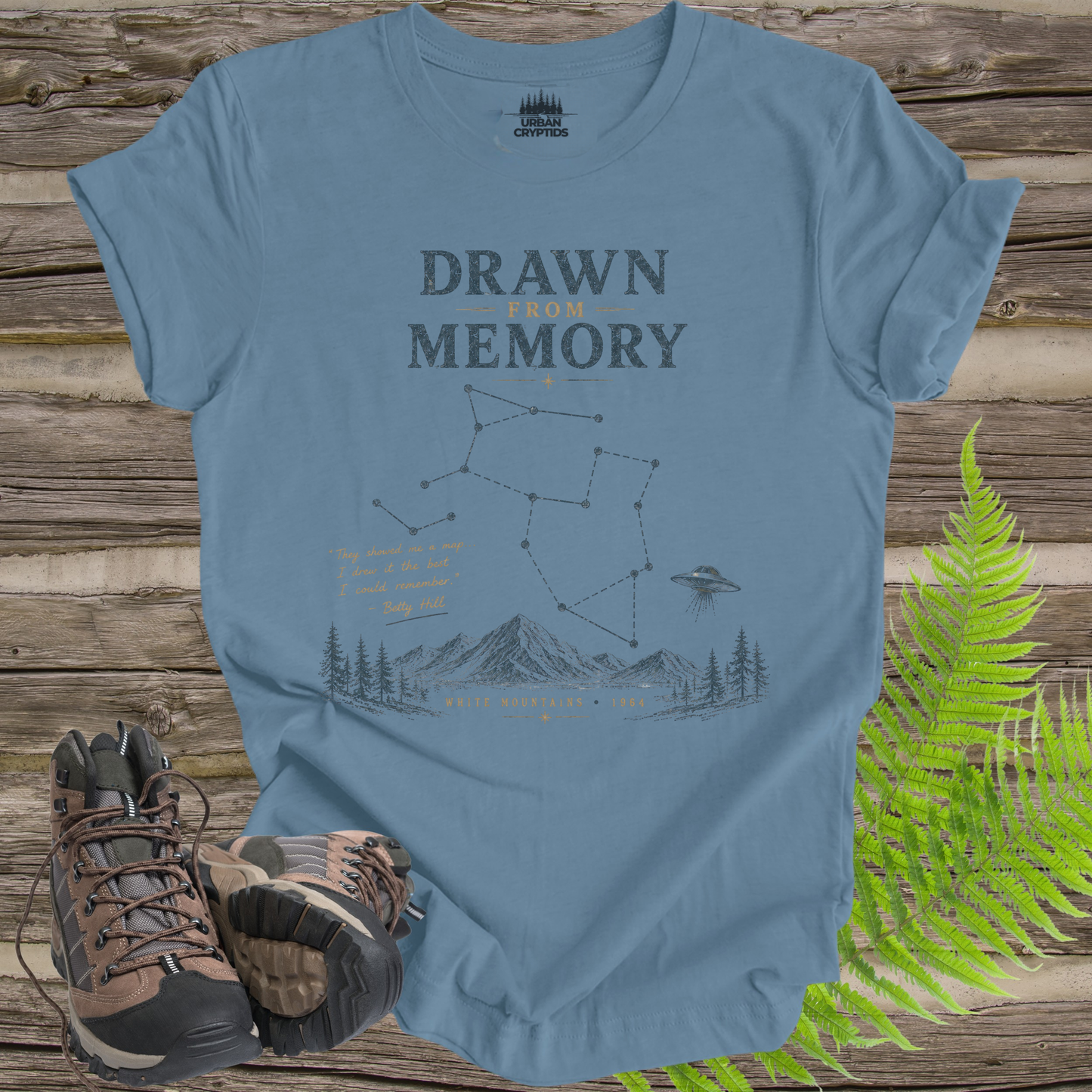 Drawn From Memory Shirt | Betty Hill UFO Encounter Tee | White Mountains 1964 | Vintage Alien Mystery Shirt