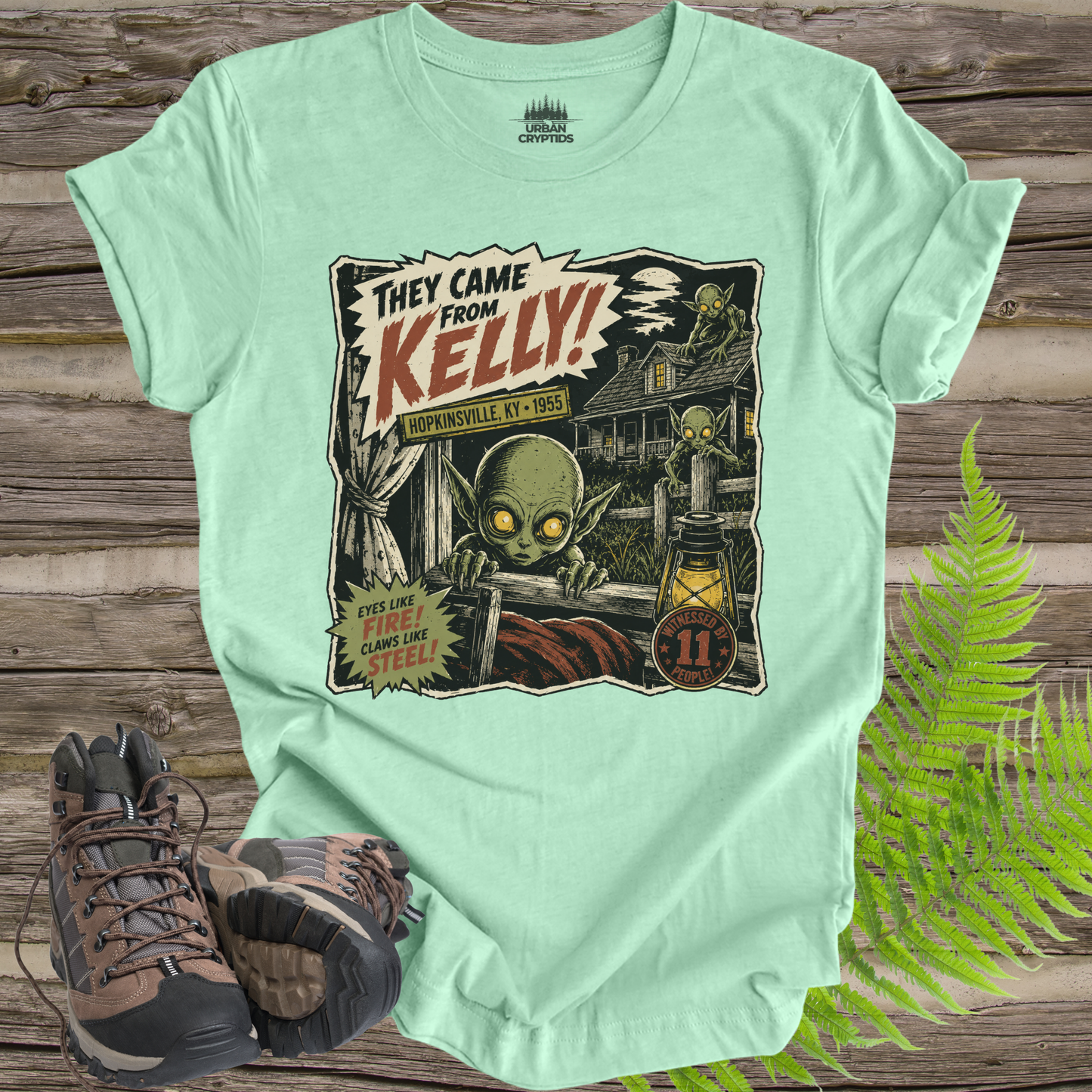 They Came From Kelly! | Vintage 1955 Hopkinsville Goblin Horror Comic T-Shirt