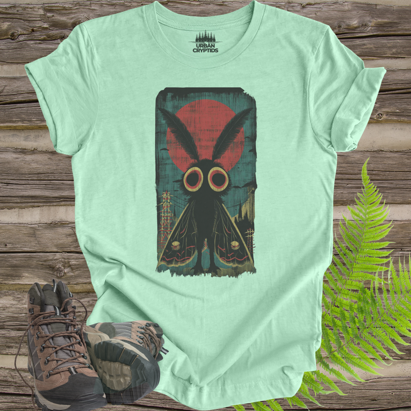 Mothman Vintage Poster T-Shirt | Cryptid Graphic Tee – Urban Cryptids