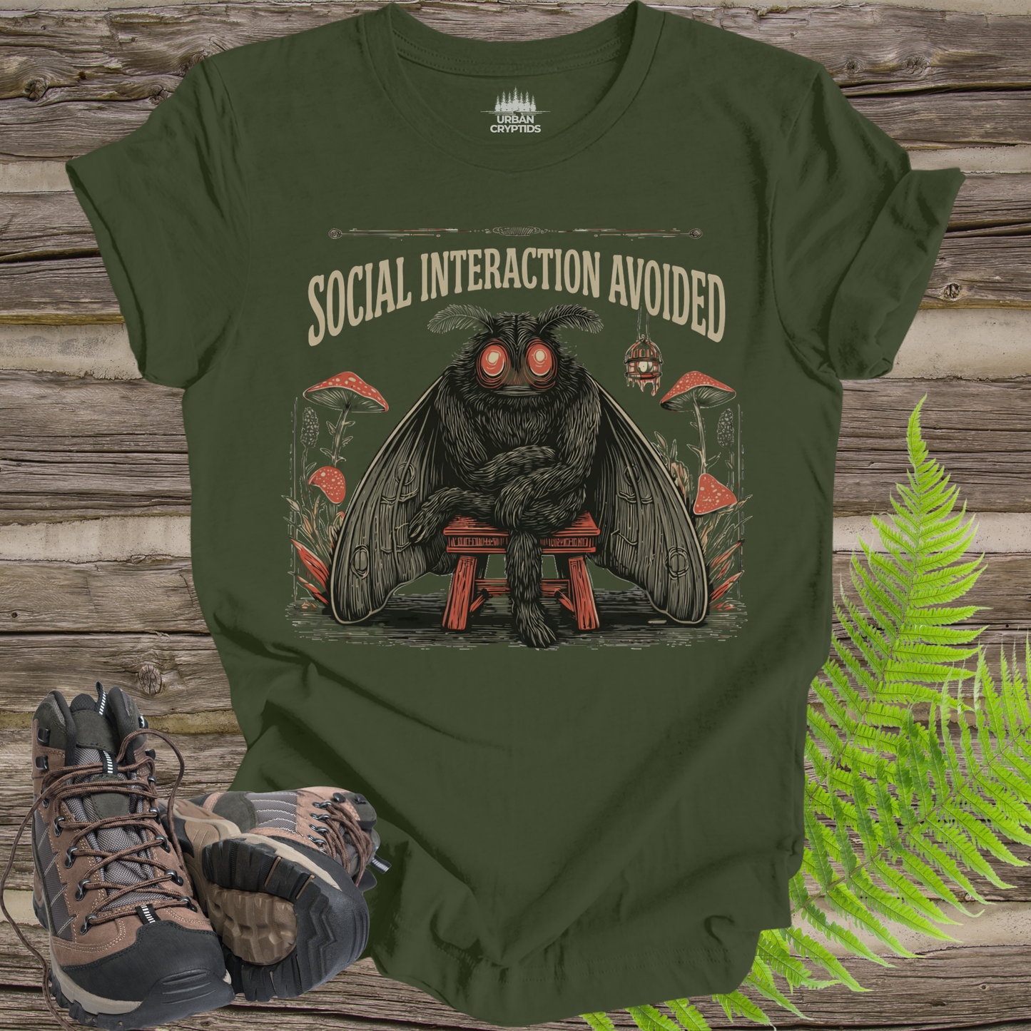 Social Interaction Avoided Funny Mothman Cryptid T-Shirt