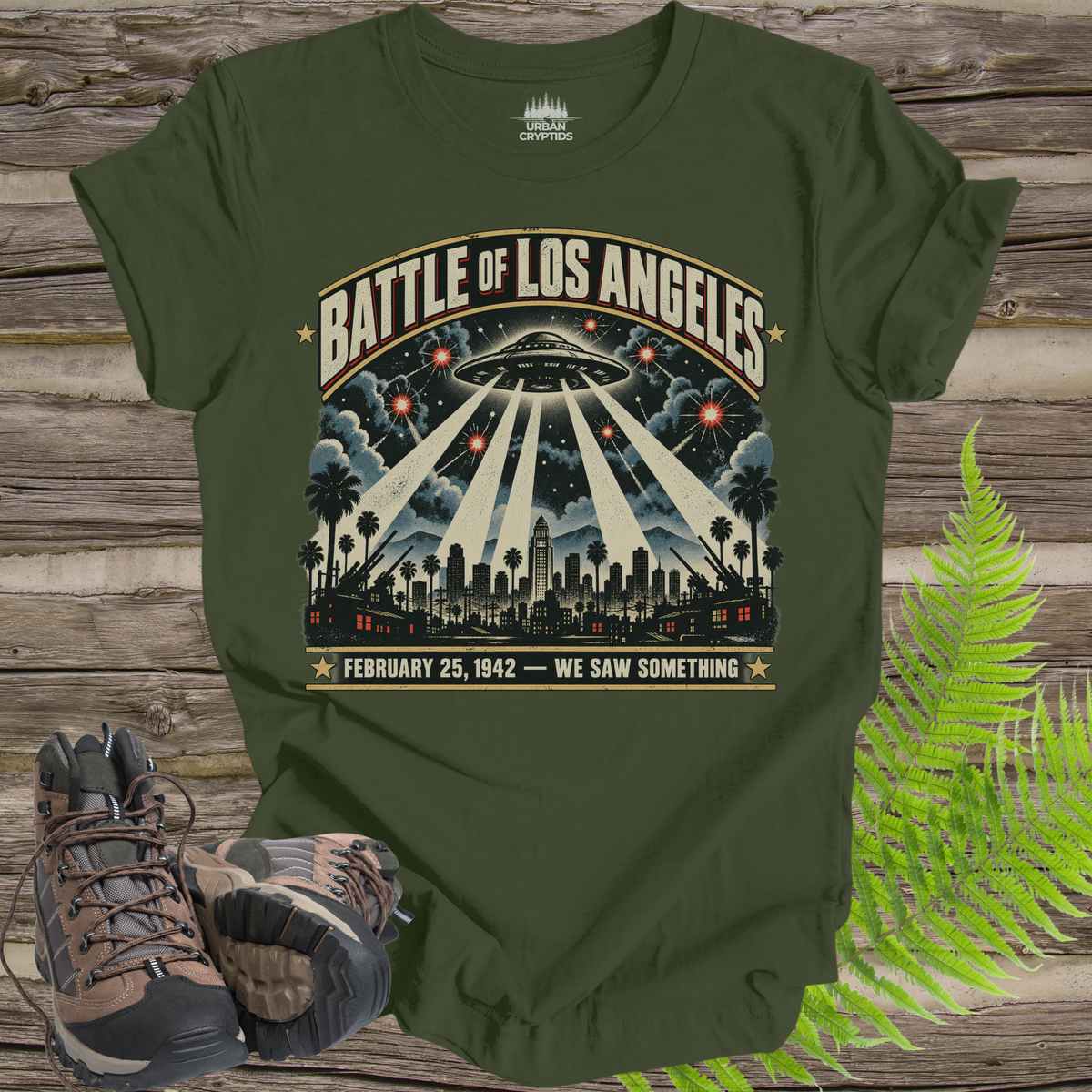 Battle of Los Angeles 1942 UFO T-Shirt – Vintage WWII Alien Encounter Tee