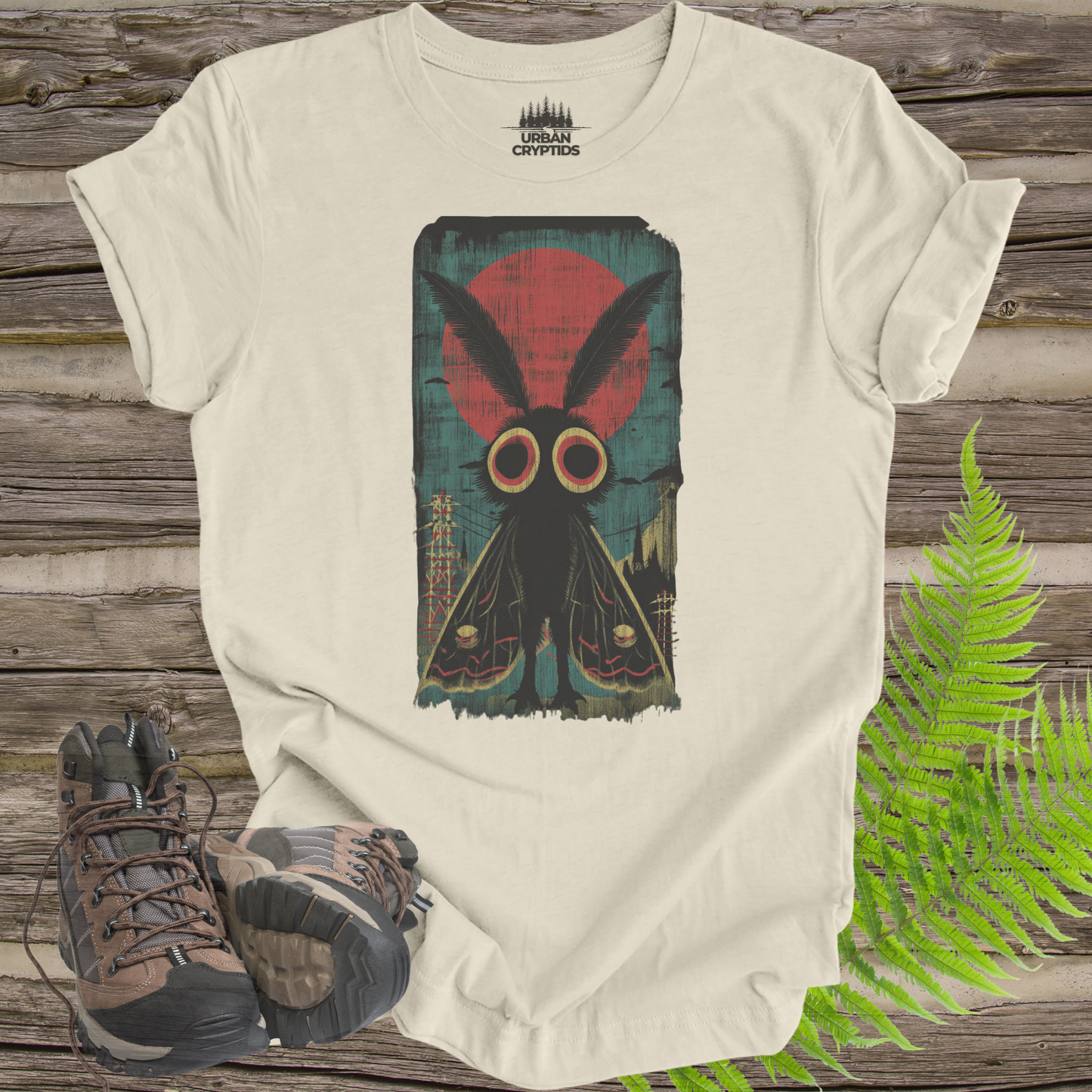 Mothman Vintage Poster T-Shirt | Cryptid Graphic Tee – Urban Cryptids