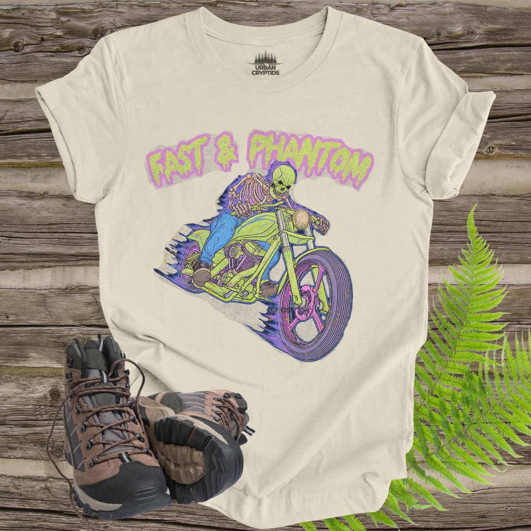 Fast & Phantom Ghost Rider T-Shirt – Paranormal Cryptid Biker Tee