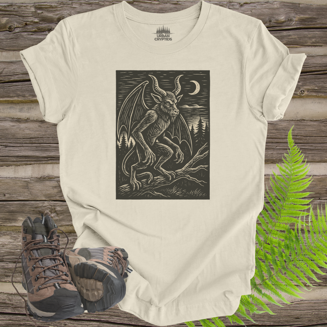 Jersey Devil T-Shirt – Pine Barrens Cryptid Woodcut Tee