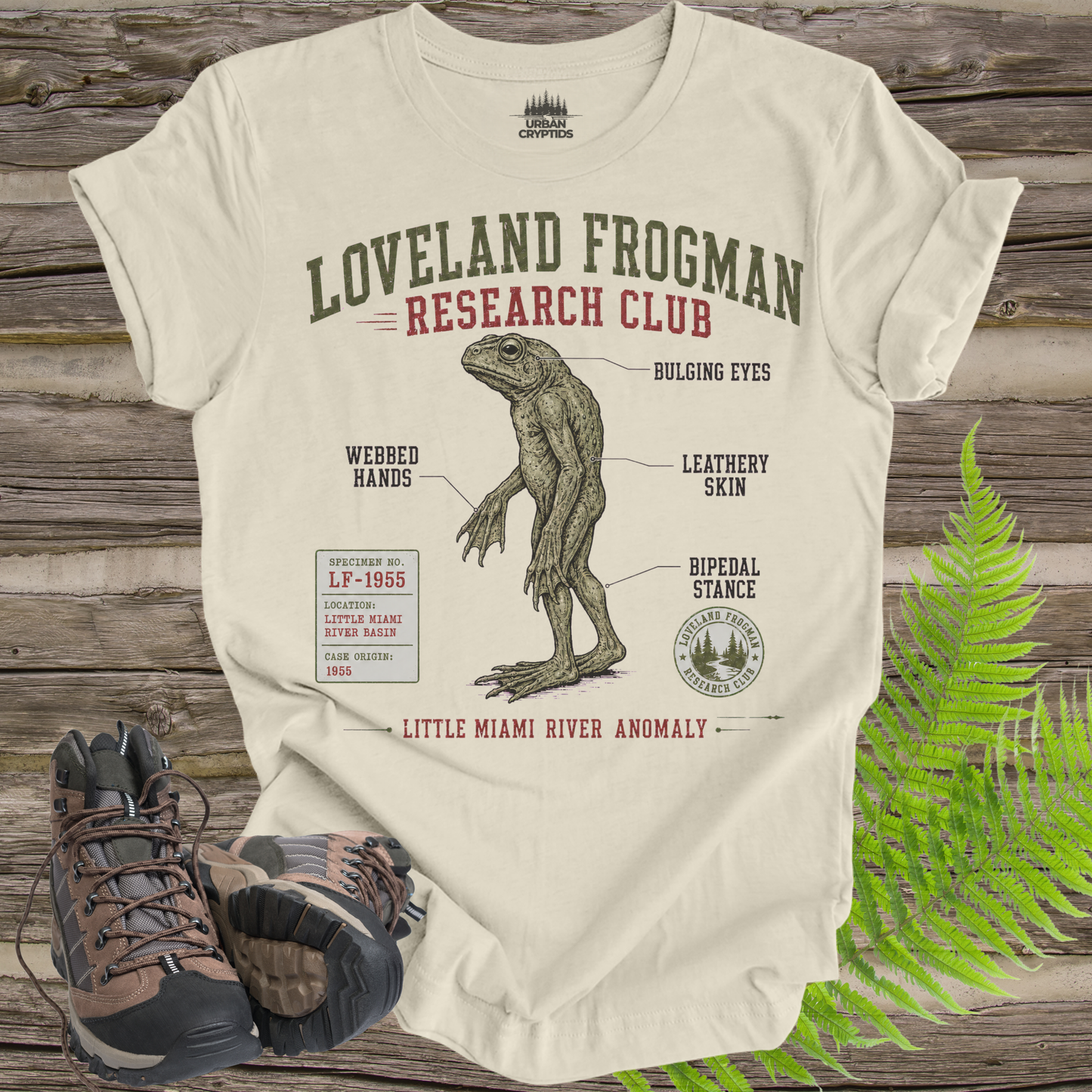 Loveland Frogman Research Club T-Shirt – Ohio Cryptid Field Guide Tee