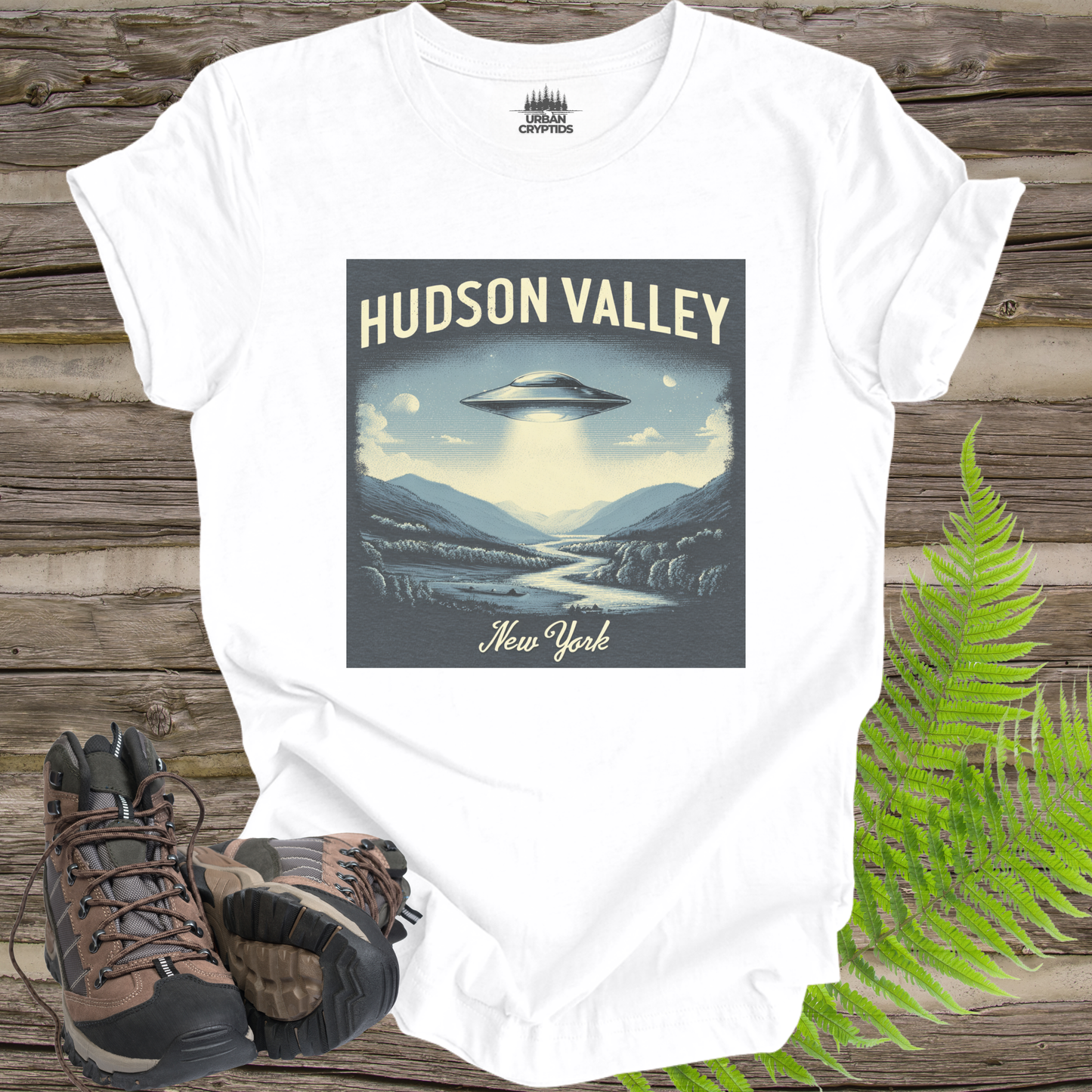 Hudson Valley New York UFO Poster Shirt – Vintage Travel Print Graphic Tee