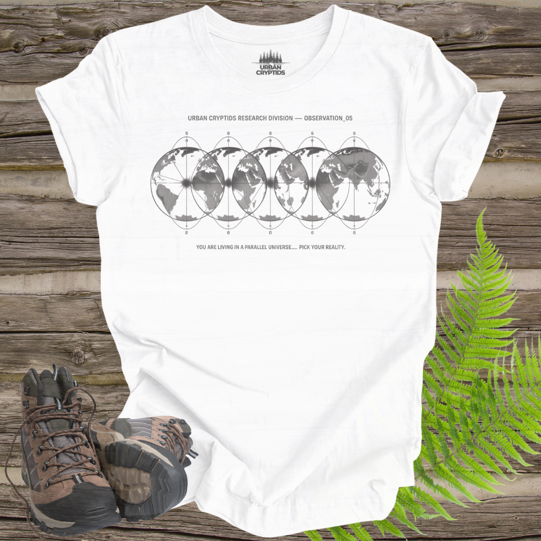 Parallel Earths – Observation_05 | Urban Cryptids Research Division Tee