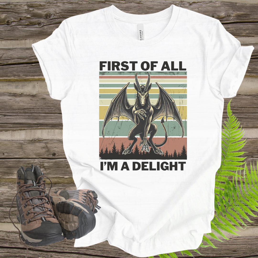 Jersey Devil T-Shirt - 'First of All, I'm a Delight'