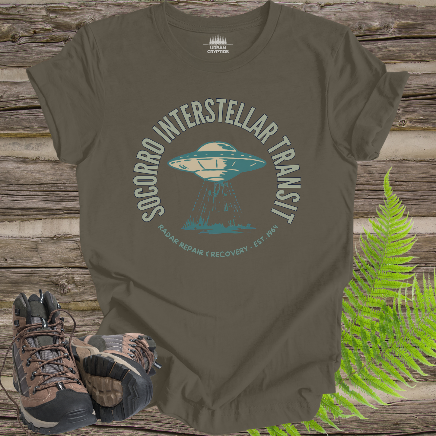 Socorro Interstellar Transit T-Shirt – Retro UFO Travel Agency Tee
