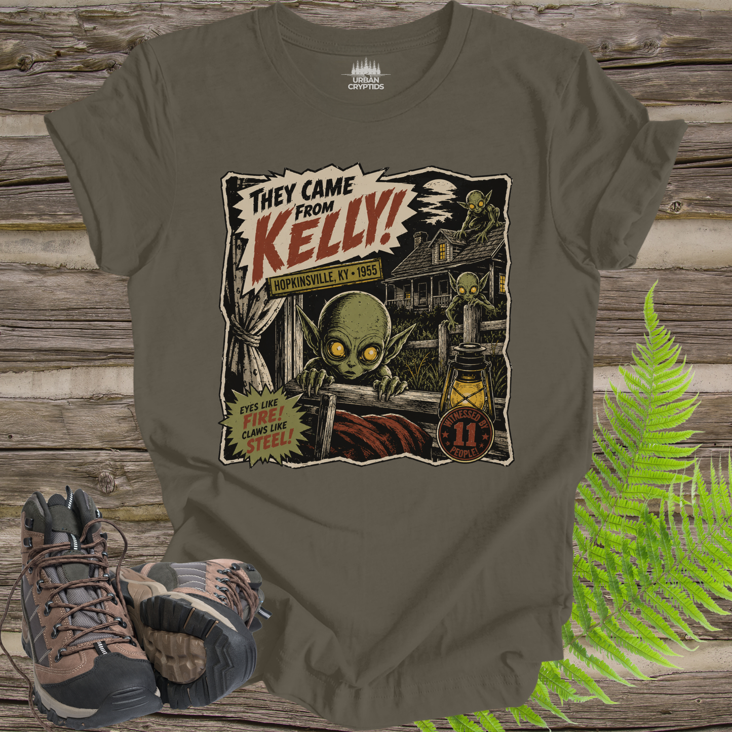 They Came From Kelly! | Vintage 1955 Hopkinsville Goblin Horror Comic T-Shirt