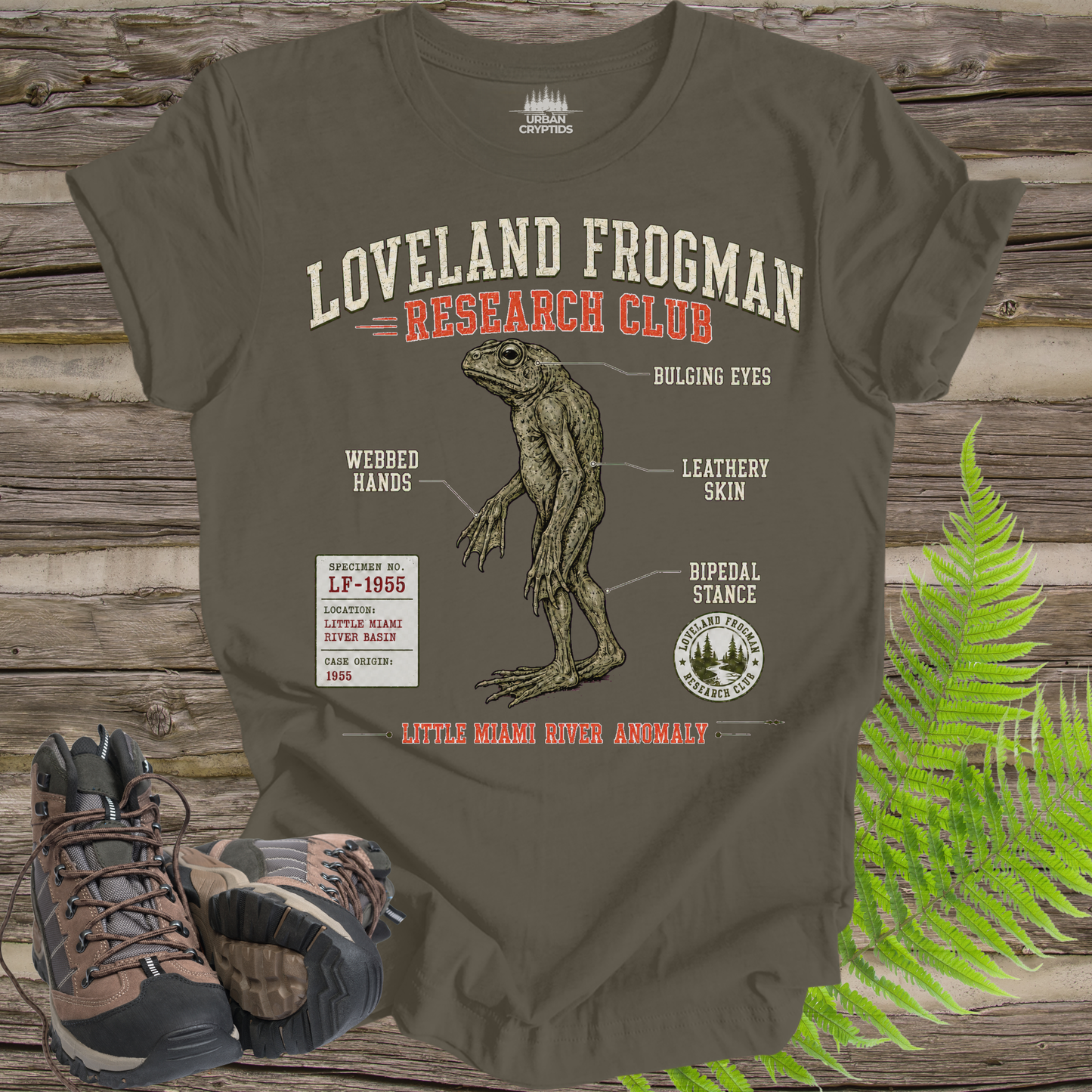 Loveland Frogman Research Club T-Shirt – Ohio Cryptid Field Guide Tee