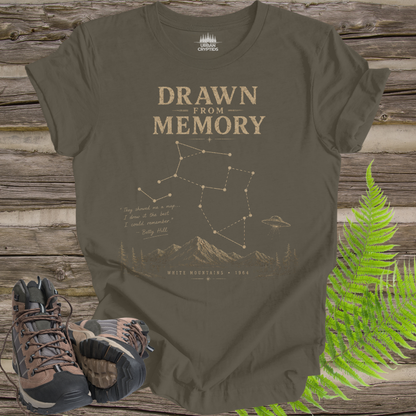 Drawn From Memory Shirt | Betty Hill UFO Encounter Tee | White Mountains 1964 | Vintage Alien Mystery Shirt