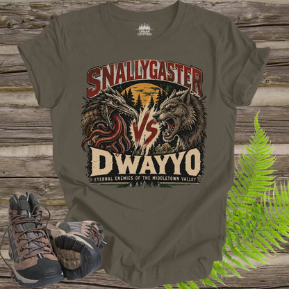 Maryland's Oldest Rivalry T-Shirt – Snallygaster vs. Dwayyo Cryptid Tee