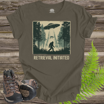 Retrieval Initiated Tee – Bigfoot UFO Abduction Shirt