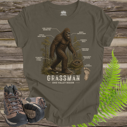 Ohio Grassman Tee | Hominid Series Cryptid Field Guide Shirt