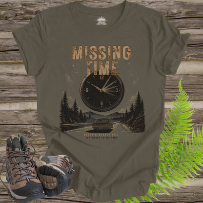 Missing Time Shirt | Betty & Barney Hill UFO Encounter Tee | White Mountains 1961 Vintage Mystery Shirt