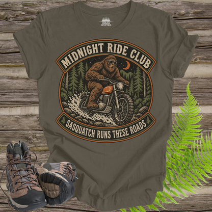 Midnight Ride Club T-Shirt – Sasquatch Motorcycle Graphic Tee