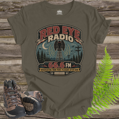 Red Eye Radio Mothman T-Shirt – Vintage Point Pleasant Cryptid Tee