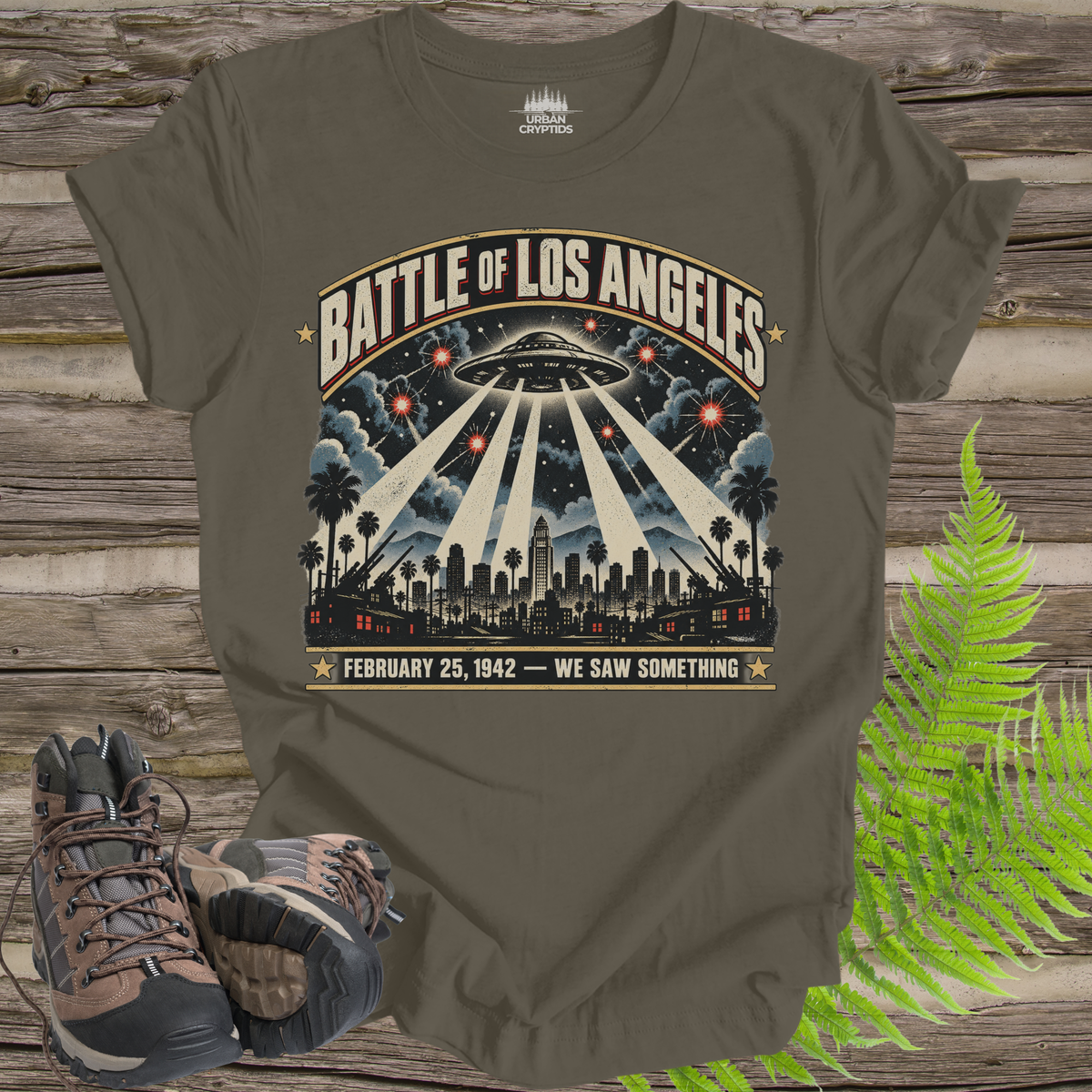 Battle of Los Angeles 1942 UFO T-Shirt – Vintage WWII Alien Encounter Tee