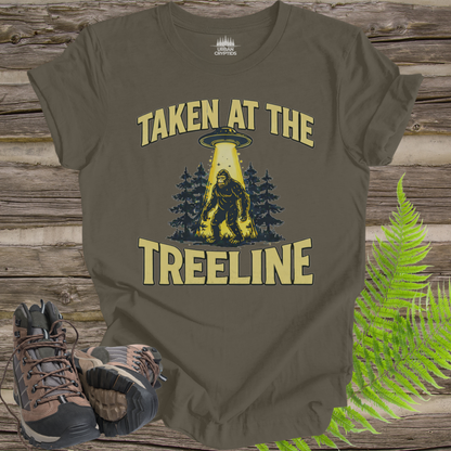 “Taken at the Treeline” Bigfoot UFO T-Shirt – Vintage Alien Abduction Design