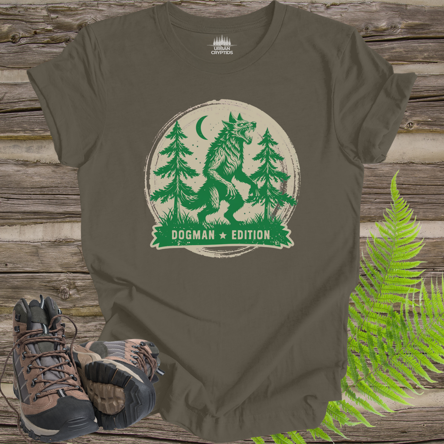Camp Cryptid “Dogman Edition” T-Shirt – Vintage Werewolf Forest Tee