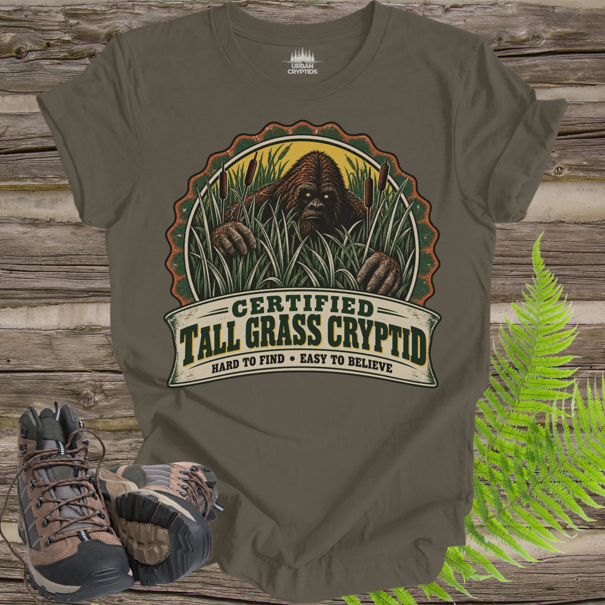 Certified Tall Grass Cryptid T-Shirt – Vintage Bigfoot Grassman Graphic Tee