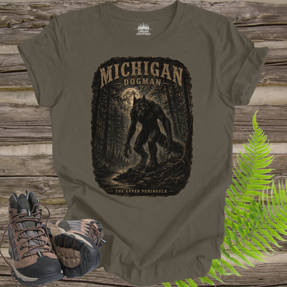 Michigan Dogman Vintage Cryptid T-Shirt | Upper Peninsula Folklore Shirt