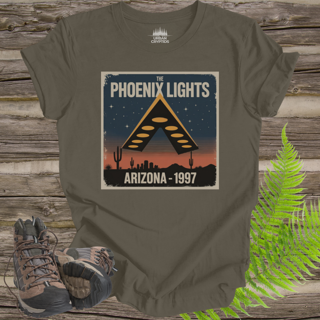 Phoenix Lights 1997 UFO T-Shirt – Arizona Alien & Cryptid Sighting Tee