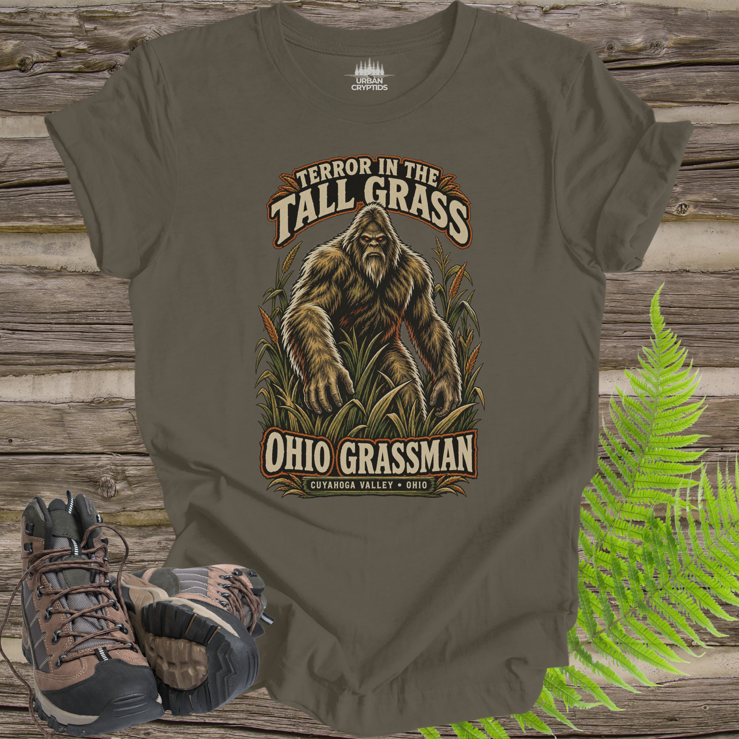 Ohio Grassman T-Shirt – Cuyahoga Valley Bigfoot Cryptid Shirt