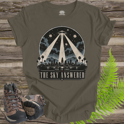 Battle of Los Angeles UFO T-Shirt – The Sky Answered Vintage 1942 Alien Encounter Tee