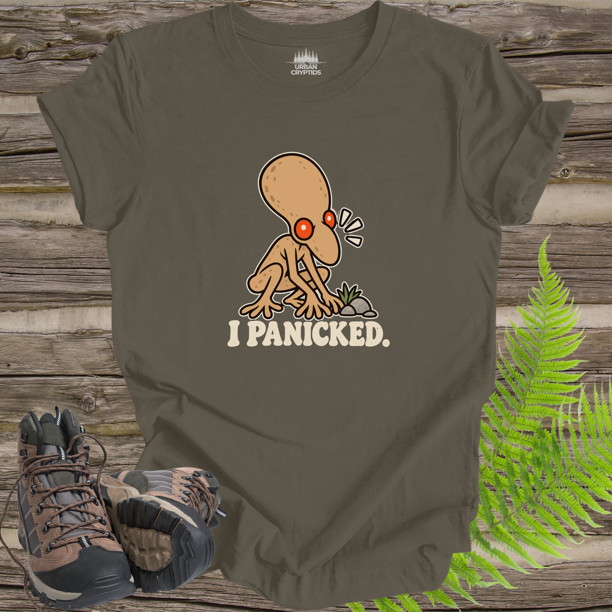 I Panicked Funny Dover Demon Cryptid T-Shirt