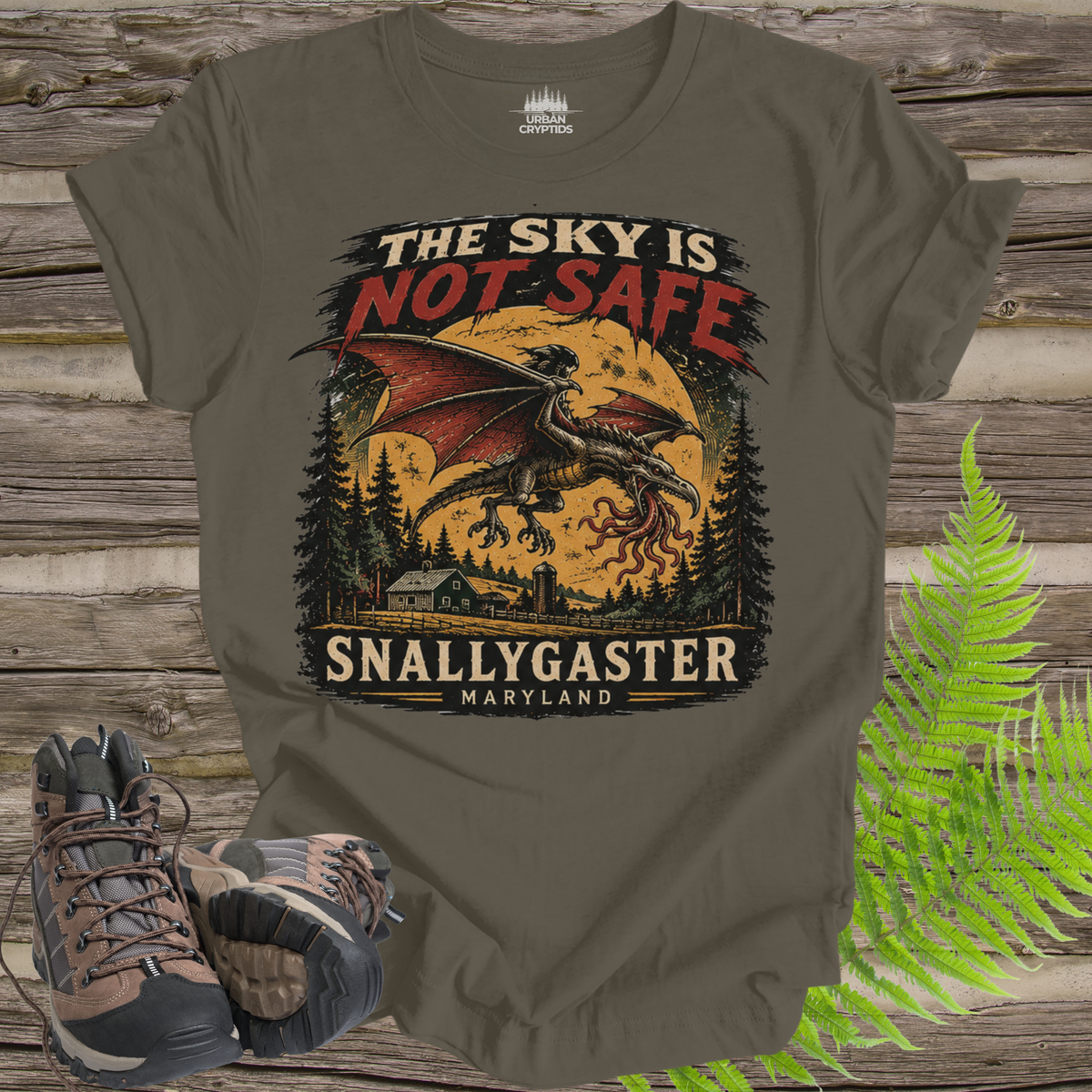 Snallygaster T-Shirt – The Sky Is Not Safe Maryland Cryptid Tee