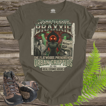 Cosmic Terror Braxxie | The Flatwoods Phenomenon Retro Cryptid T-Shirt