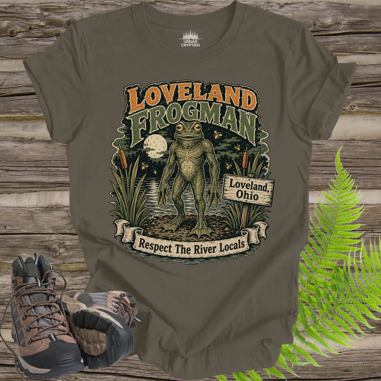 Loveland Frogman T-Shirt – Respect the River Locals Ohio Cryptid Tee