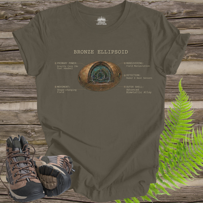 Bronze Ellipsoid UAP Shirt – UAP Recovery Schematic Shirt