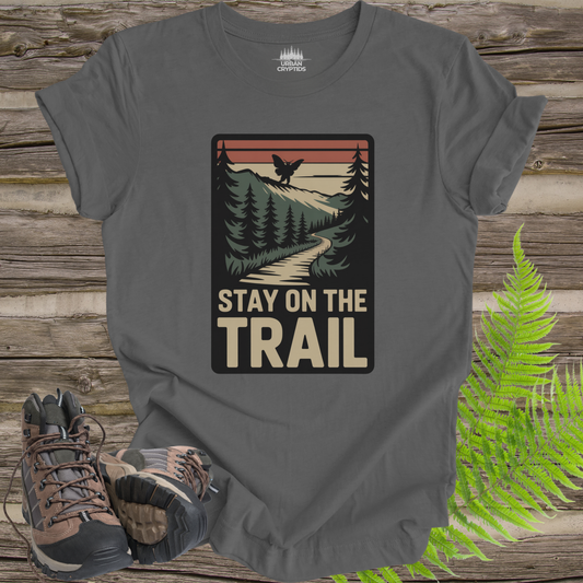 Stay on the Trail Mothman Cryptid Hiking T-Shirt