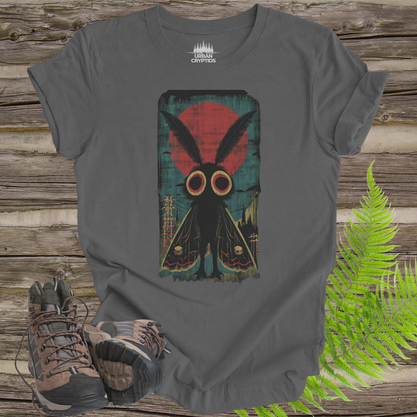Mothman Vintage Poster T-Shirt | Cryptid Graphic Tee – Urban Cryptids