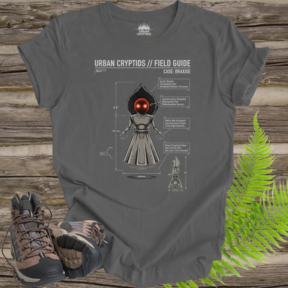 Urban Cryptids Field Guide: Braxxie | Flatwoods Monster Technical Diagram T-Shirt