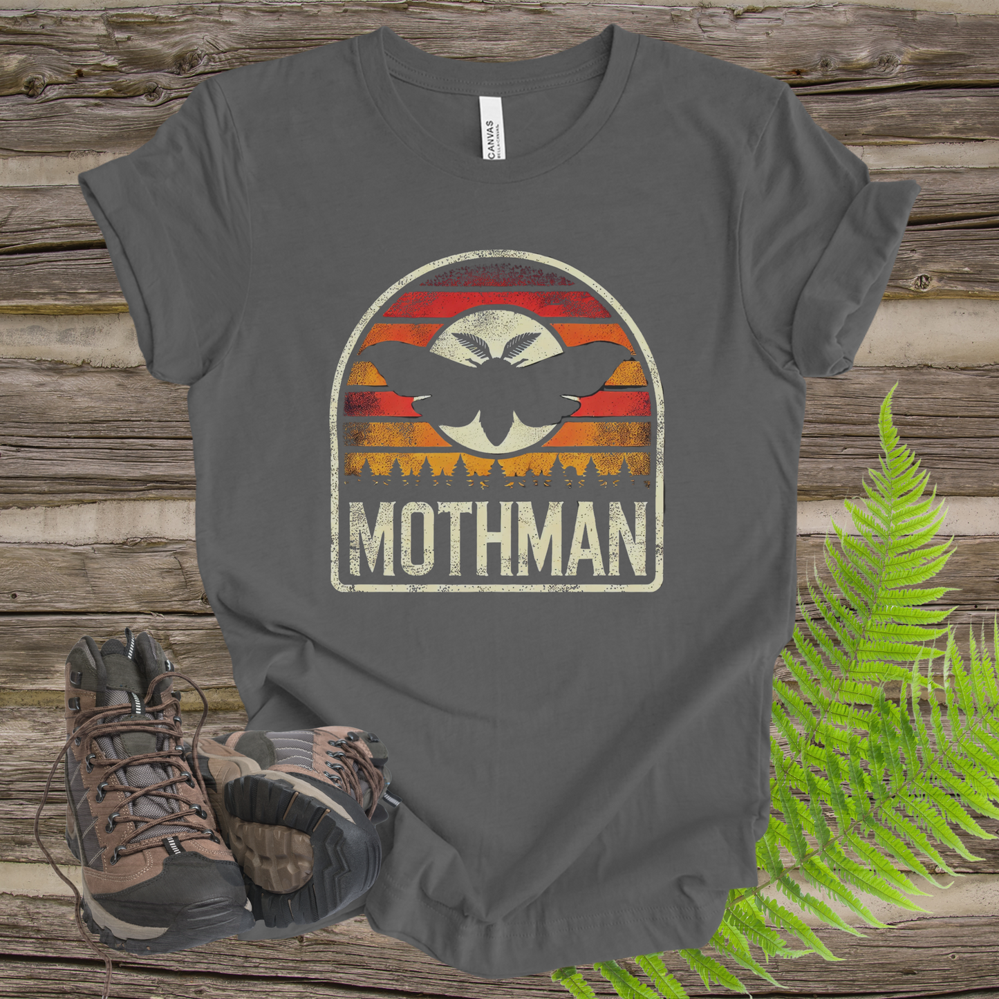 Mothman Tee with Colorful Background