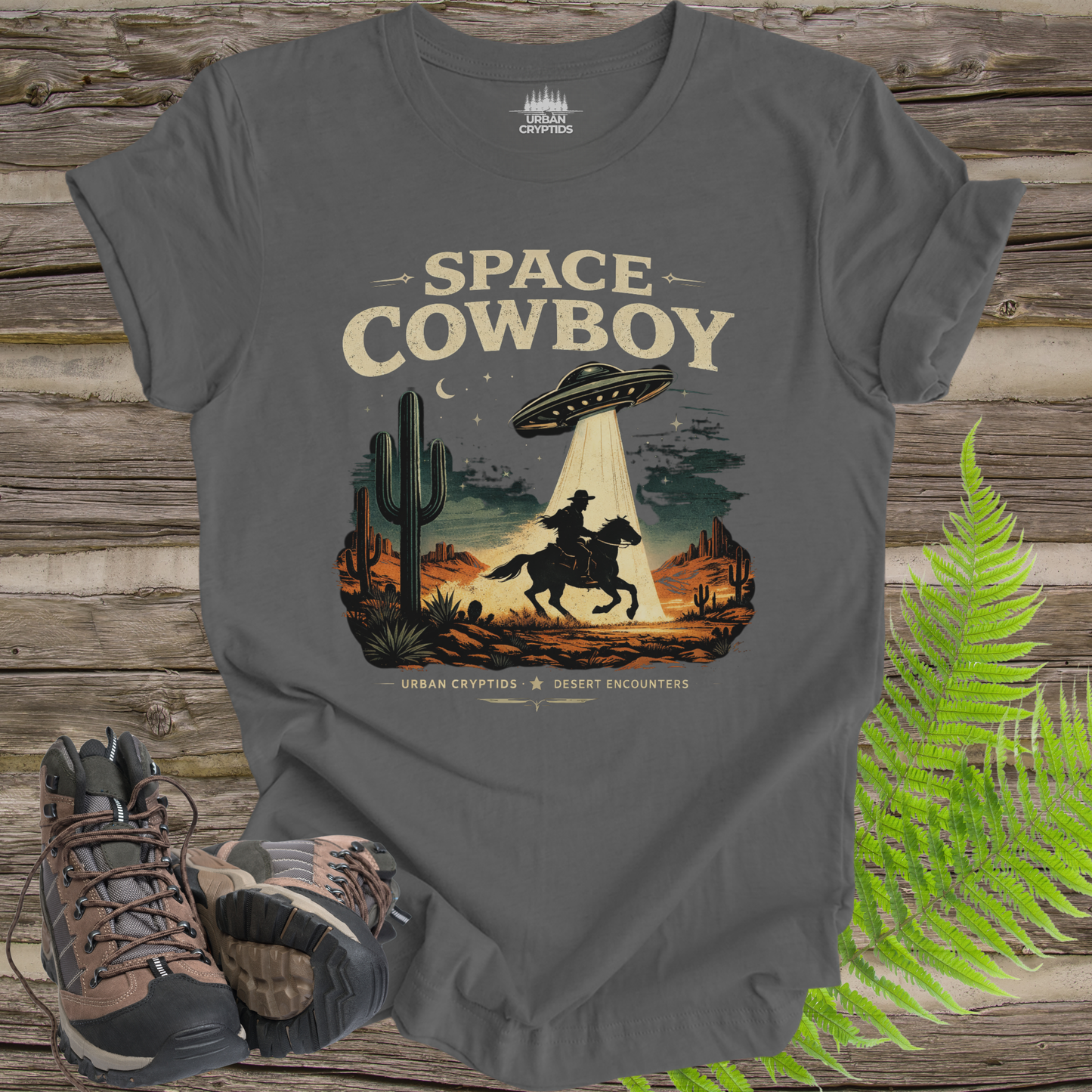 Space Cowboy Shirt – UFO Desert Western Graphic Tee