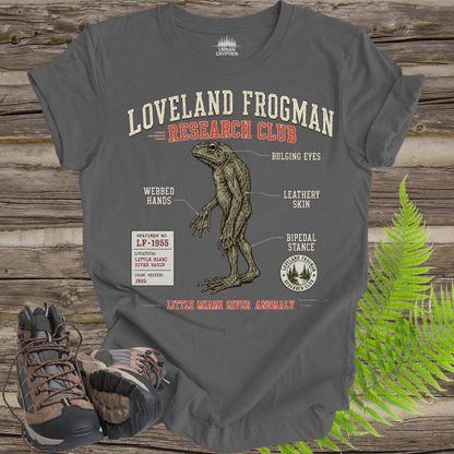 Loveland Frogman Research Club T-Shirt – Ohio Cryptid Field Guide Tee
