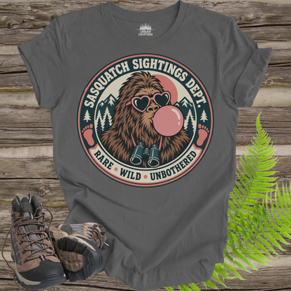 Sasquatch Sightings Department T-Shirt – Funny Bubblegum Bigfoot Graphic Tee