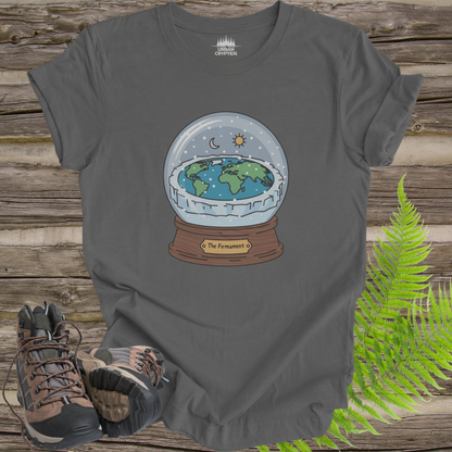 The Firmament Flat Earth Snow Globe Shirt – Genesis-Inspired Satire Graphic Tee