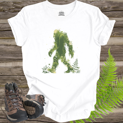 Mossy Bigfoot Forest Silhouette Sasquatch Nature T-Shirt
