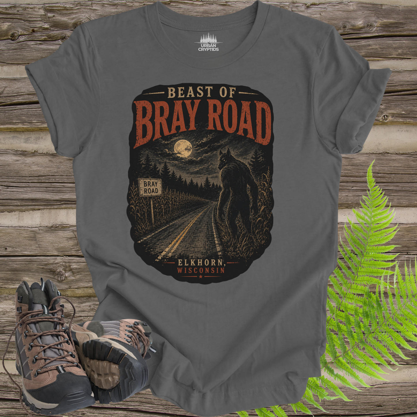 Beast of Bray Road Vintage Cryptid T-Shirt | Elkhorn Wisconsin Dogman Legend Tee